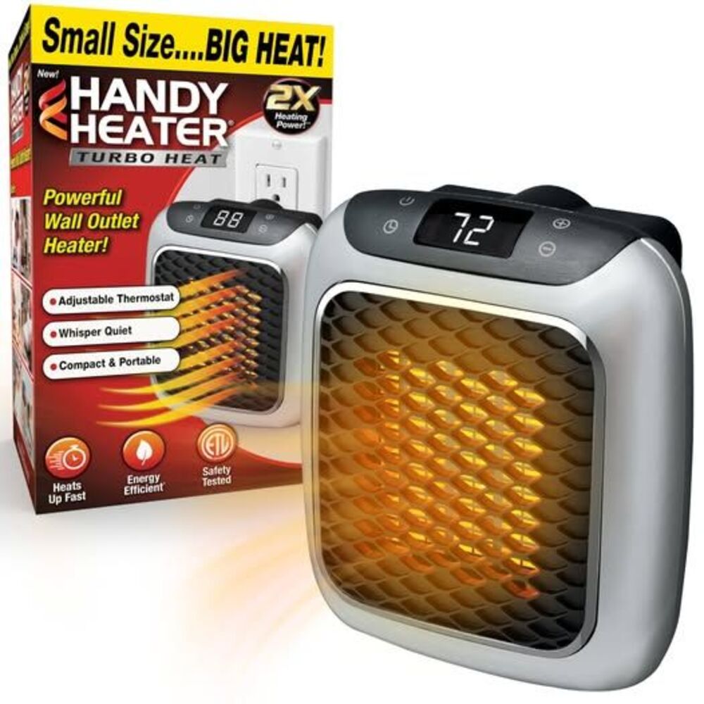 Ontel Handy Heater Turbo Wall Outlet Plug In Heater